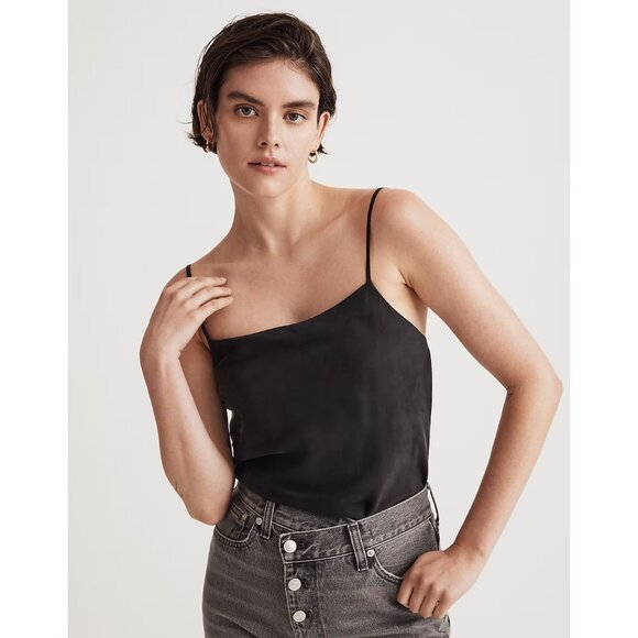 Madewell Tops - Madewell 100% Silk Cami Top in True Black Women's Size Large New With Tags!